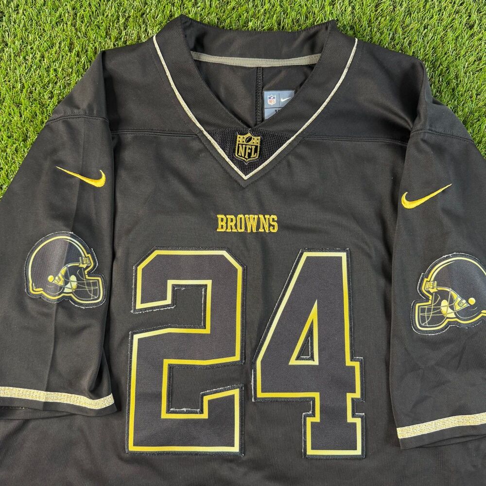 Nike Nick Chubb Black Gold Edition Jersey XL NFL On Field Cleveland Browns #24